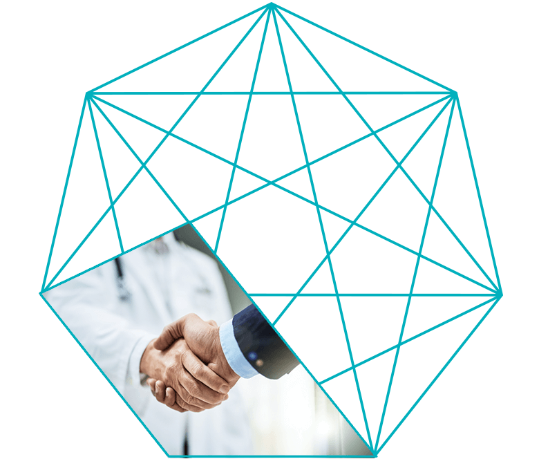 doctor and business person shaking hands