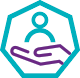 icon of hand holding a person