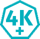 icon stating 4K+
