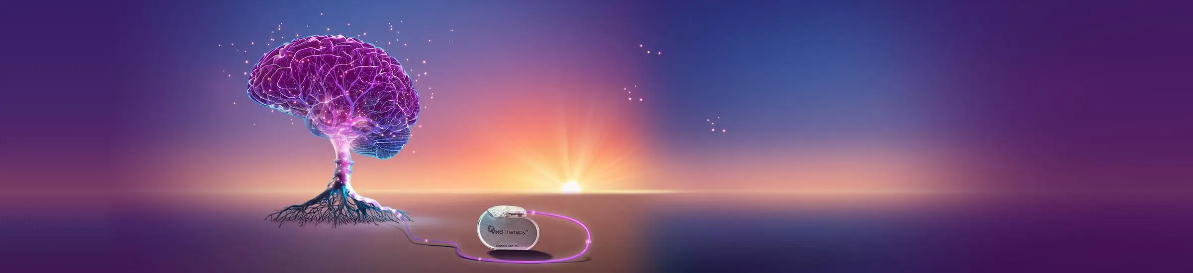 Abrain which looks
    like a tree by a VNS Therapy device
