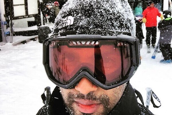 Ravi Hariharan in ski gear