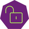 Icon of an unlocked padlock